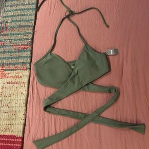 Aerie Halter Wrap Bikini Top